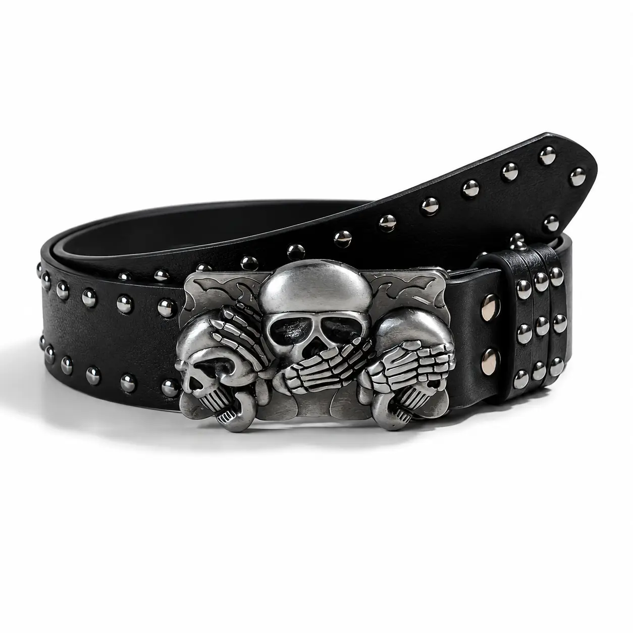 Unisex Classic PU Leather-Look Belt with Silver-Tone Alloy Buckle for Jeans, Casual Wear Clothing