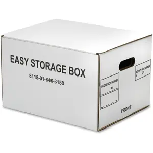 Skilcraft NSN6463158 14.75 x 12 x 9.5 in. Storage Box, Fiberboard - White
