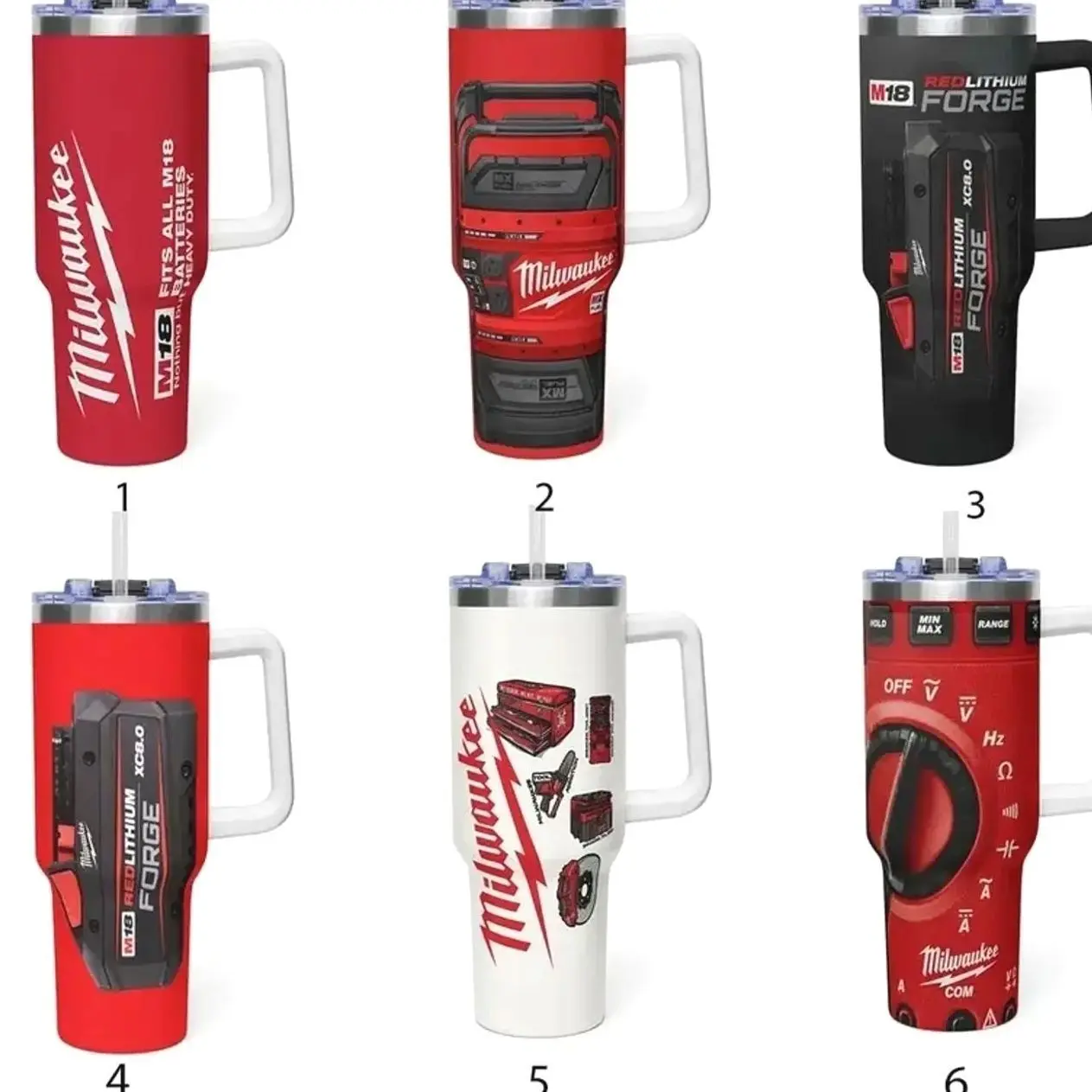 [MADE IN US] Vacuum Insulated Tumbler Milwaukee M18 with Lid and Straw - Stainless Steel Travel Coffee Mug Double Wall Hot & Cold Drink Cup Leakproof Portable