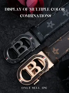 New High-Value Business Belt, Alloy Automatic Buckle, Luxury Print Waistband, Men's Casual Leather Pants Strap, Adjustable Belts, Fashionable Hipster Belts, Stylish Belts, Printed Belt