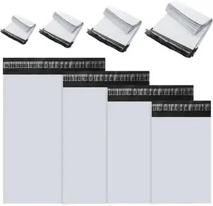 [Summervibes] 100Pcs/Set Durable Polyethylene Mailers Mailing Bags,4 Sizes White Shipping Envelopes Self-sealing Adhesive Waterproof and Tear-Proof Packaging Bags for Storaging,Tools & Hardware