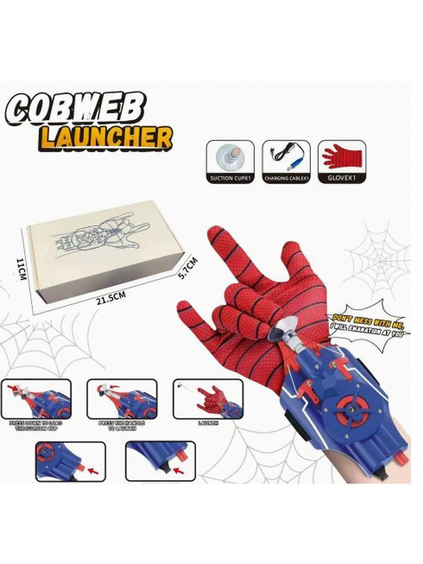 1. Spider Web Launcher Glove Toy, Rechargeable Spider Shooter with Suction Cup Dart, Super Hero Cosplay Wrist Toy Gift for Boys Kids