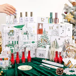 Beetles Merry Glitzmas 2025 Christmas Advent Calendar 24 Days Gel Polish Set with Mini LED Lamp & Festive Surprises for Women Girls 1.25 Kilograms