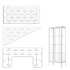 3 Pack Acrylic Shelves for IKEA Milsbo Tall Greenhouse Cabinet- 8mm Thick, Clear Acrylic Plant Corner Shelves Compatible with Tall IKEA Milsbo Glass Cabinet