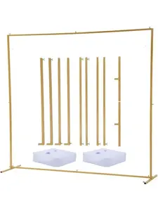 Arch Backdrop Stand,8.2 X 8.2 FT Square Backdrop Stand, Balloon Arch Stand For Birthday Party Anniversary Wedding Decoration