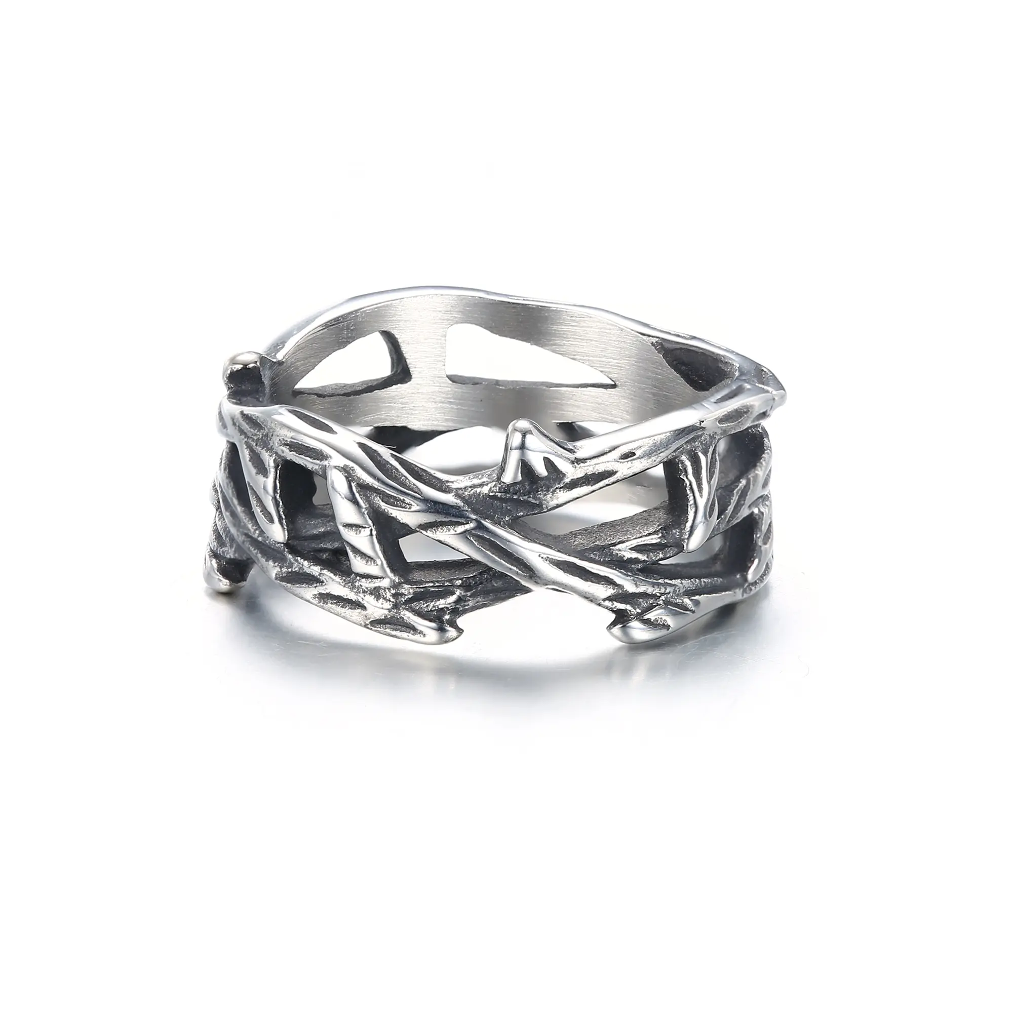 GTHIC Thistles And Thorns Gothic Ring for Men and Women Birthday Mother's Day Gift Jewelry StainlessSteel