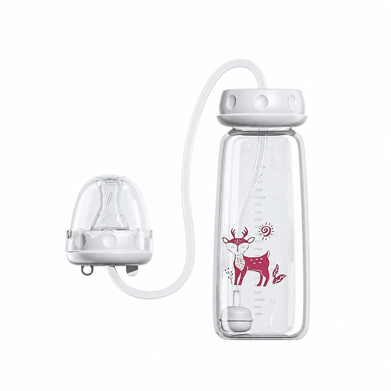 Hands-Free Baby Feeding Bottle | Anti-Colic Silicone Nipple | BPA-Free PP Infant Milk Bottle | Leakproof Newborn & Toddler Feeder | Trending Print Design