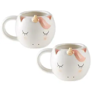 Design Imports Set of 2 Unicorn Ceramic Mug