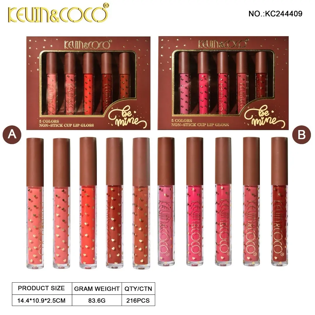 Kevin & Coco Be Mine Matte Lip Gloss Collection for Lip Care - Lipgloss Makeup Cosmetic Color Lipstick cupcake Scent