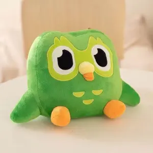 22cm Green Duolingo Duo The Owl Character-Themed Plush Toy, Soft Animal Shaped Plush Toys, Cute Stuffed Animal Plushies for Kids' Birthday Gifts