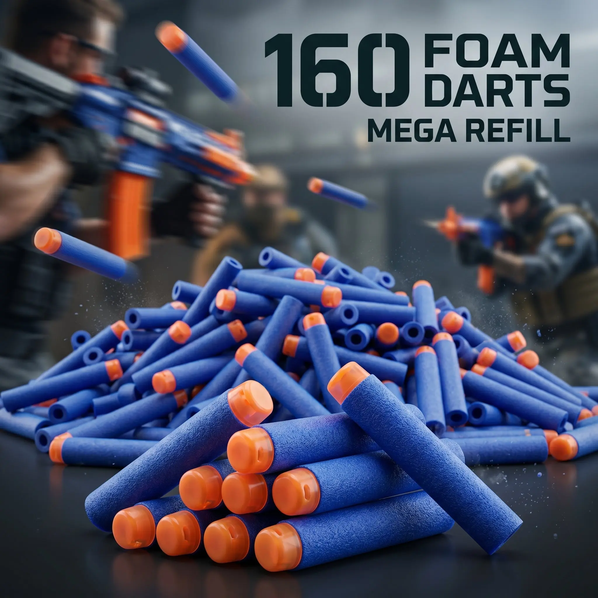 160-Count Foam Shooting Dart Refill Pack, Blaster Replacement Parts for Ages 12+ Blaster Games