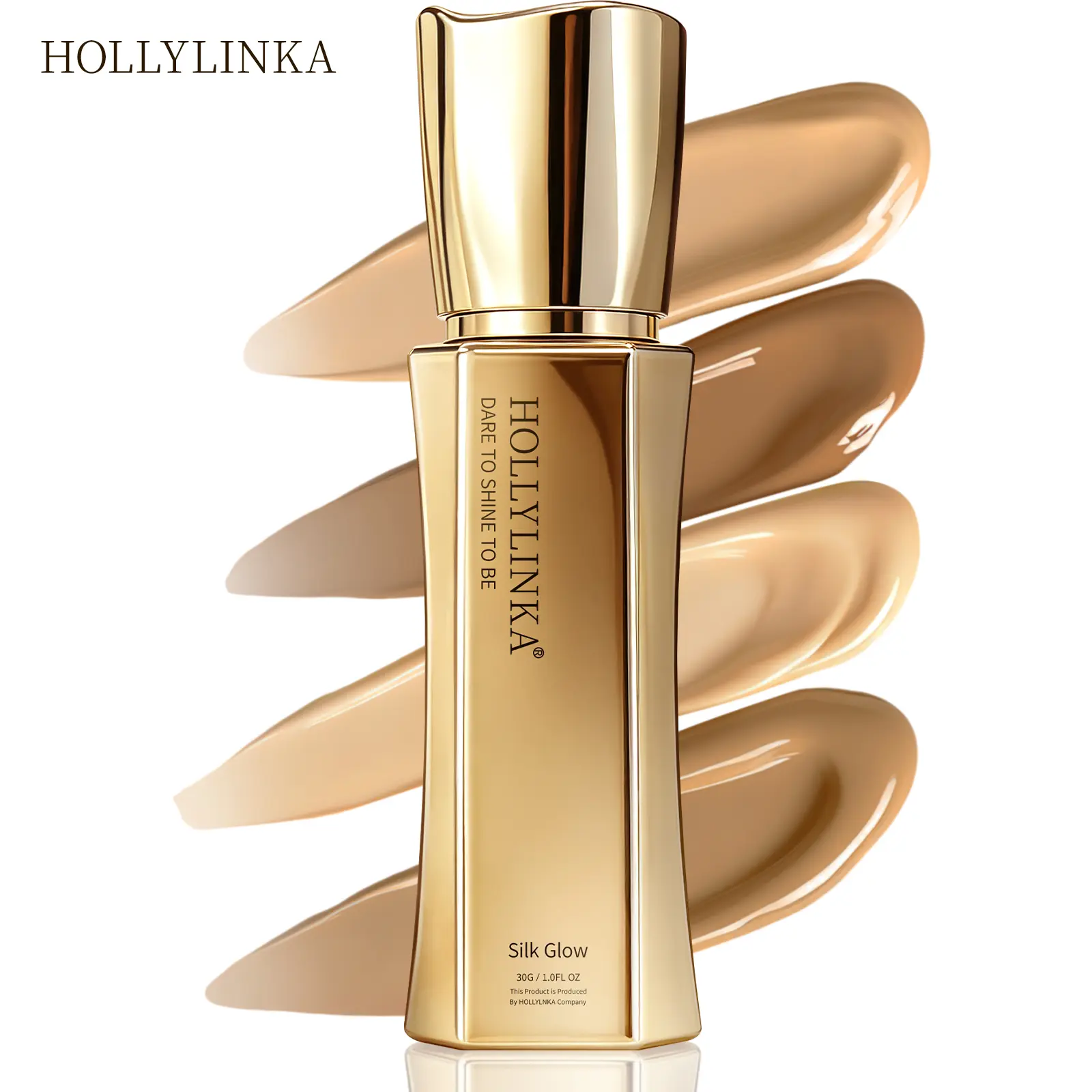 Hollylinka Turn Up The Base Full Beat Liquid Foundation - Full Coverage, Soft Matte, Longwear, Waterproof, Sweat-Proof, Silicone-Free Blurring Foundation