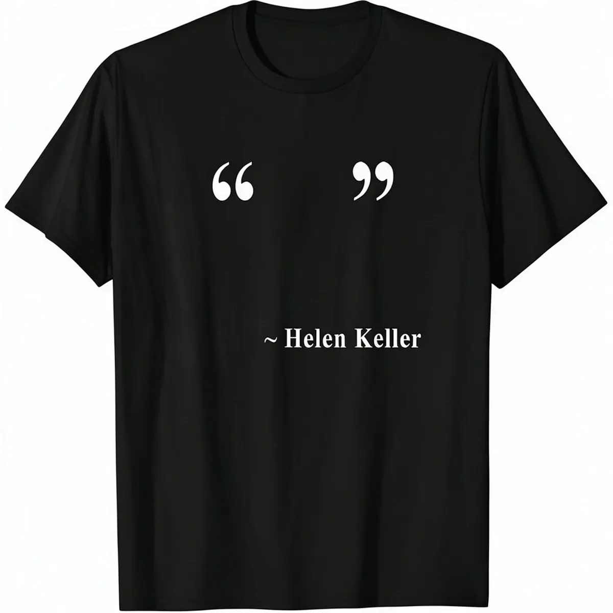Men's 100% Cotton Classic Oversized Short-Sleeve Round Neck Graphic Tshirt - Casual T-Shirts, Comfortable Helen Keller Themed Menswear Top