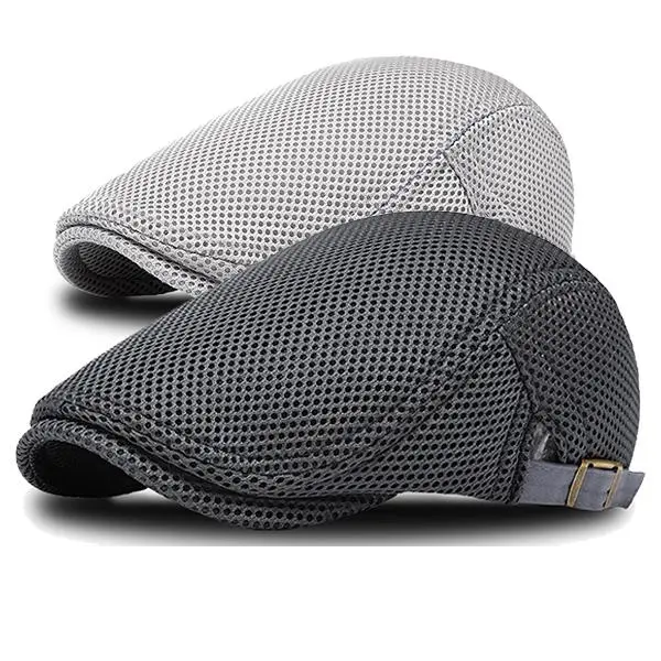 Men's Breathable Mesh Summer Adjustable Flat Cap, Newsboy Cap, Beret, Ivy Cap, Irish Driver Cap, and Fishing  Vintage Large Capacity Style Messenger Bag Playing Card Fedora Hat