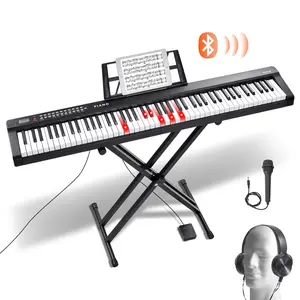 【Father's Day】VEVOR 88 Key Digital Piano Keyboard Semi Weighted Electric Portable with Stand