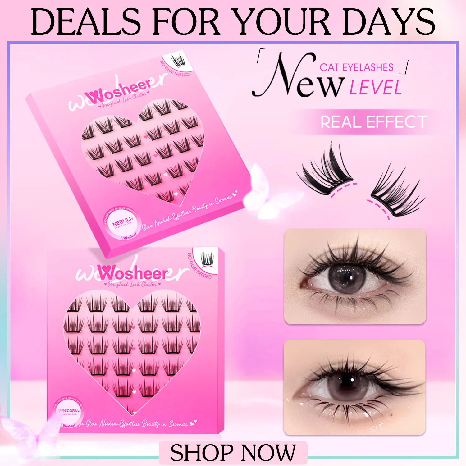 Wosheer Winicorn Glue Free Kit Nebuli Glue Free Kit US STOCKING Cat Eye Effect Self-Adhesive Lashes No Glue Needed 48h+ Hold 3D Printed Lash Extension Kit Beginner Friendly Waterproof Lashes For Girls DIY Eyelash At Home Eyelashes Cosmetic
