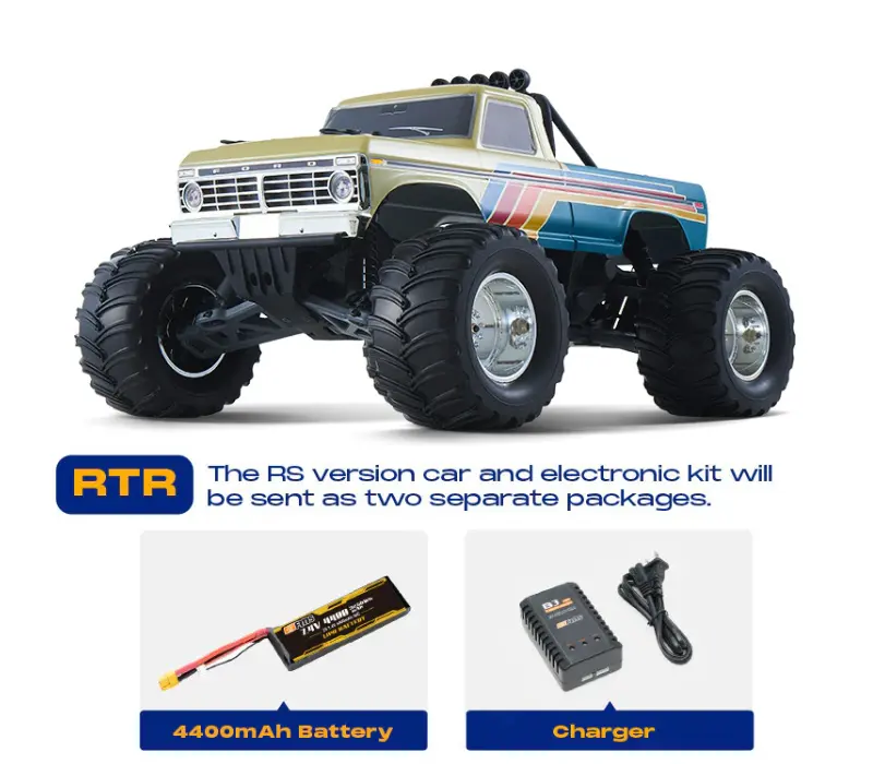 FMS 1:10 Ford F-100 Monster Truck Brushless RTR,RC Monster Truck,RC Rock Crawler,Electric RC Car,High Torque,LED Lights,RC Cars for Adults,RC Cars for Kids,RC Racing ,Model Car ToyCar,
