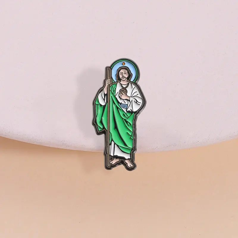 Creative Religious Figure Alloy Brooch Pin Clip, Trendy Versatile Clothing Backpack Hat Decoration Badge Accessories, Perfect Gift for Friends and Students, Hat Pins
