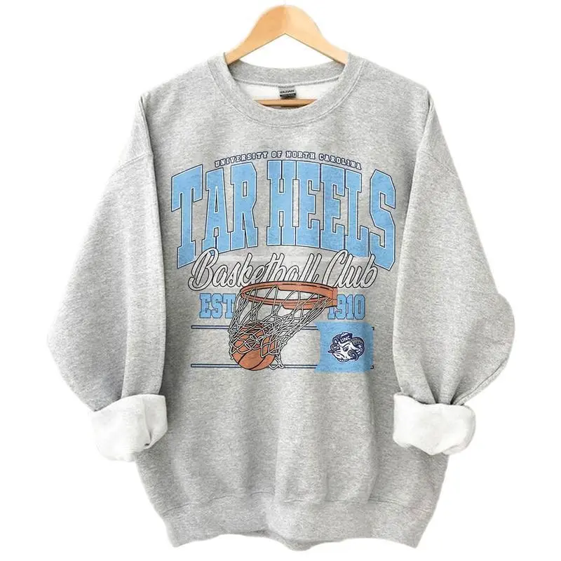 [Sale Up To 30%] + [Free Ship] Vintage North Carolina Basketball Sweatshirt, American Football Sweatshirt, Graphic University Tournament Shirt, Gift Top Cotton For Fan, Men, Women