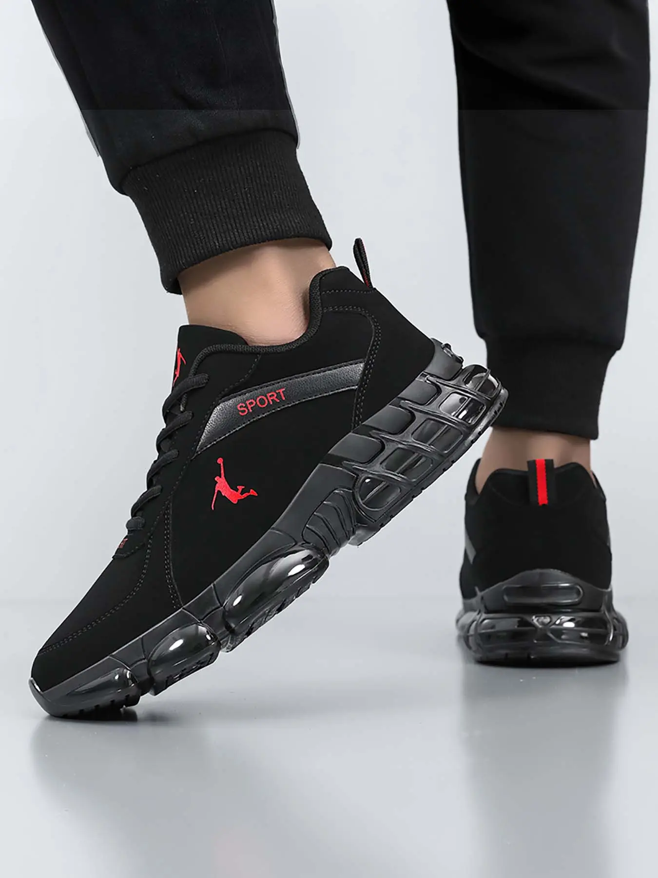 Men's Air Cushion Sneakers, Cushioning Sneakers, Thick-Soled Shock Absorbing Breathable Casual Shoes, All-Match Elevator Footwear for Business Commuting