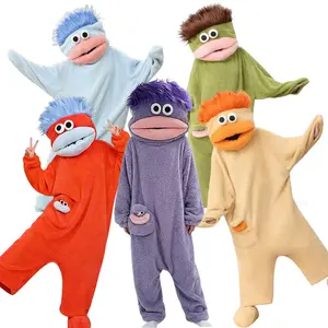 Msrlassn Big Mouth Monster Onesie with Large Comb, Oversized Plush Fleece Wearable Blanket Hoodie for Adults, Soft Cozy One Piece Loungewear Pajamas, Halloween Costume & Father’s Day Gift One Size