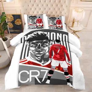 Ronaldo pattern quilt with cotton, All Season Bedding, includes 1 quilt and 1 or 2 core-free pillowcases, suitable for home or dormitory decoration, very suitable as a moving gift