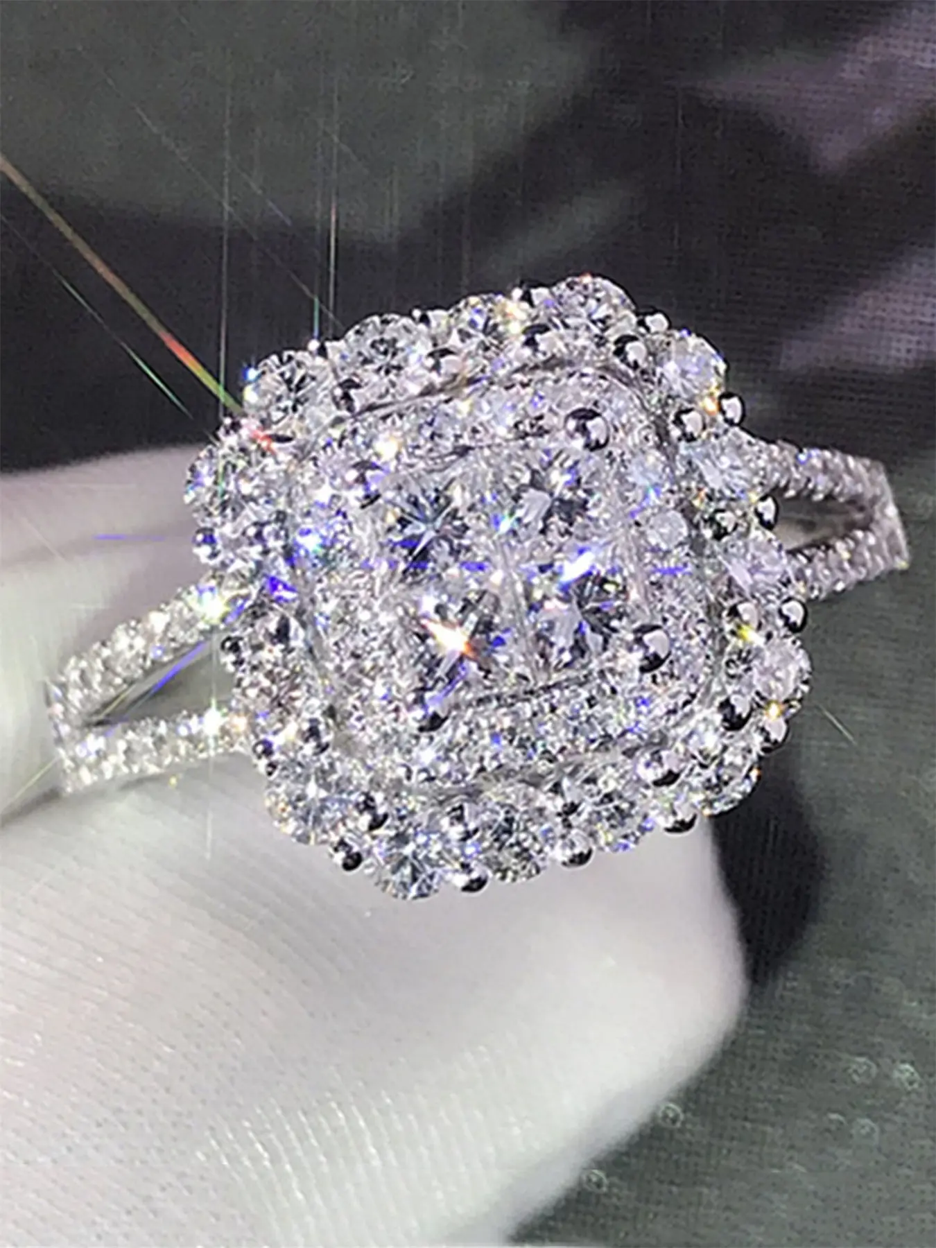 1 PC Fashion Cubic Zirconia Ring For Women elegant engagement ring Wedding Engagement Valentine's Day Gift Beautiful Rings