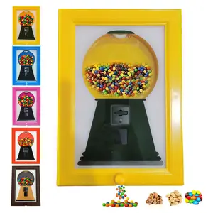 Wall-Mounted Photo Frame Candy Dispenser,Wall-Mounted, Painted Plastic Frame, Perfect for Decoration, Displaying and Accessing Candy, Nuts, and Pet Treats, Ideal for  Christmas andValentine's Day, Great Gift for Friends and Family