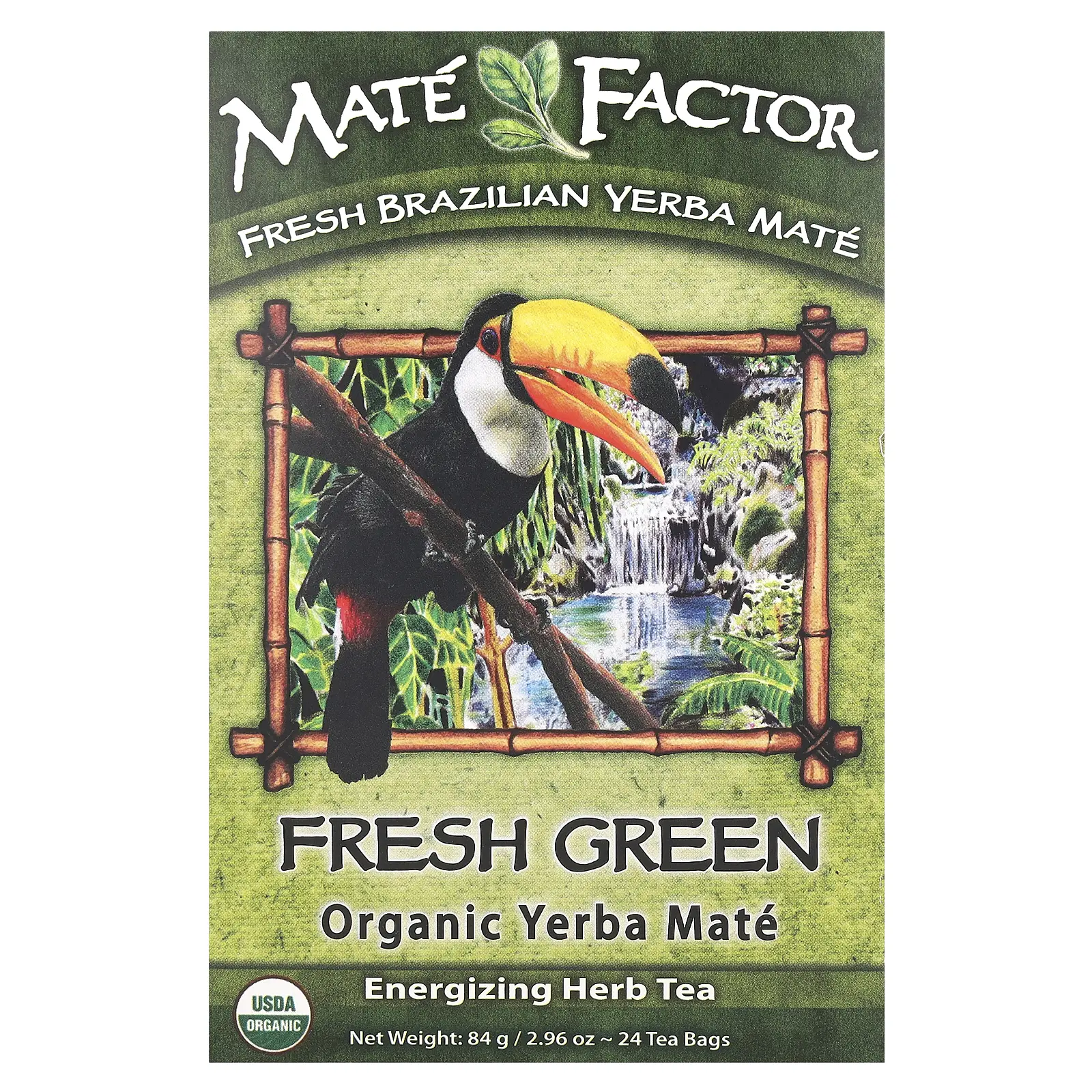 Mate Factor Organic Yerba Mate, Fresh Green, 24 Tea Bags, 2.96 oz (84 g)
