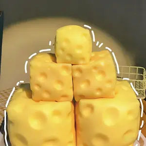 Squishy Cheese Block - Yellow Moldable Fidget Toy for Kids & Adults, Stress Relief Sensory Squeeze Toy, Fun Play & Relaxation, Perfect Easter Gift