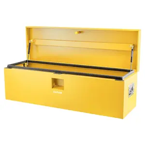 15X15X24 inch Steel Truck Tool Box Heavy Duty Truck Bed Toolbox w/Dual Lids, Lockable & Weatherproof, Fits for Pickup, Truck Bed, RV, Trailer