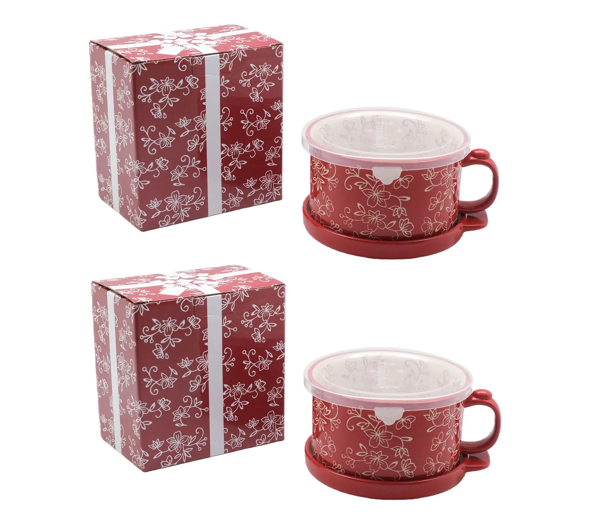 Temp-tations Set of 2 25oz Meal Mugs w/Lid-Its Temp-tations Set of 2 25oz Meal Mugs w/Lid-Its