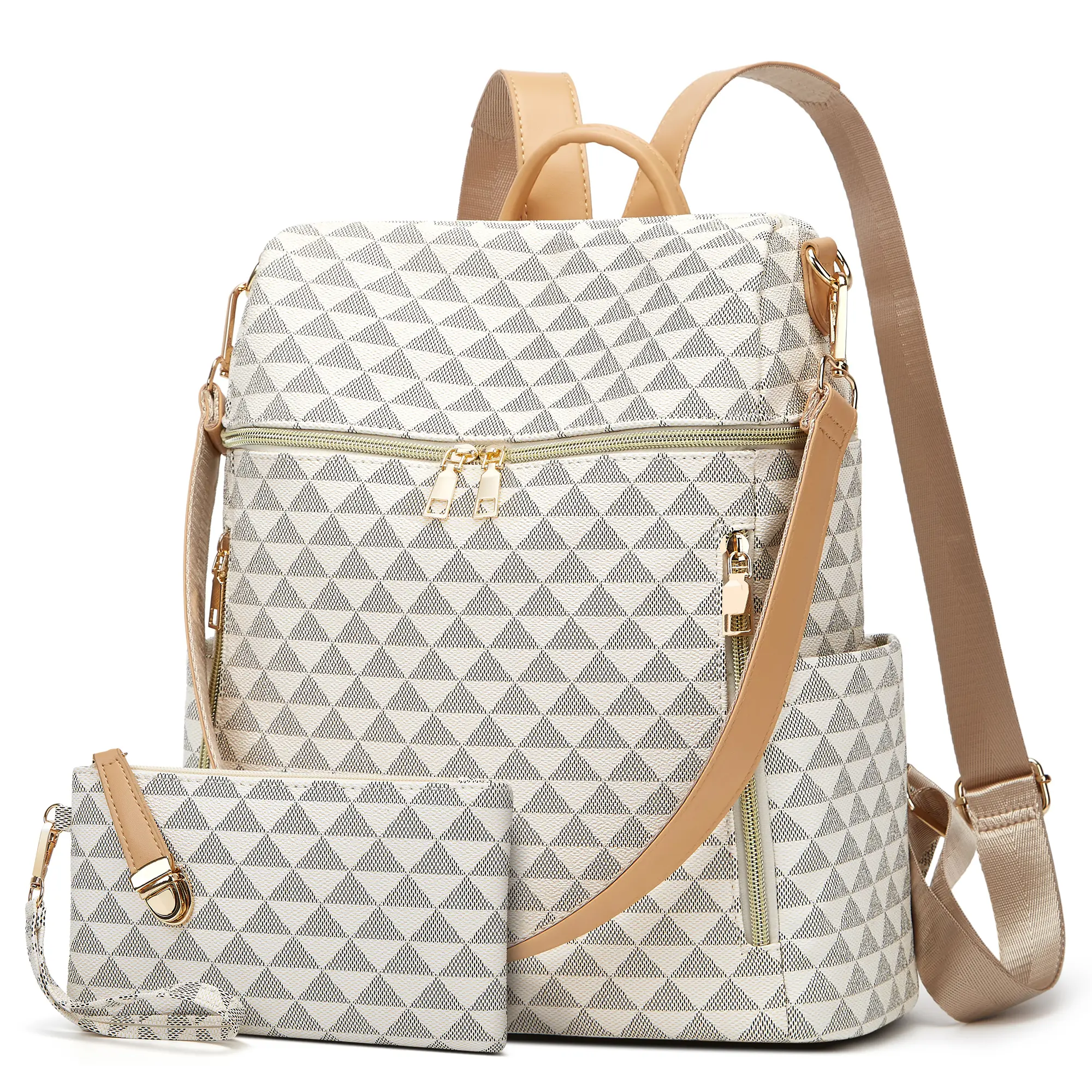MAKES Women's Lightweight Water-Resistant Leather Backpack Purse, Casual Travel Daypack, Daily Use Bookbag - Women's Fashion Bags summerwins, Backpacks Women, Carry Backpack