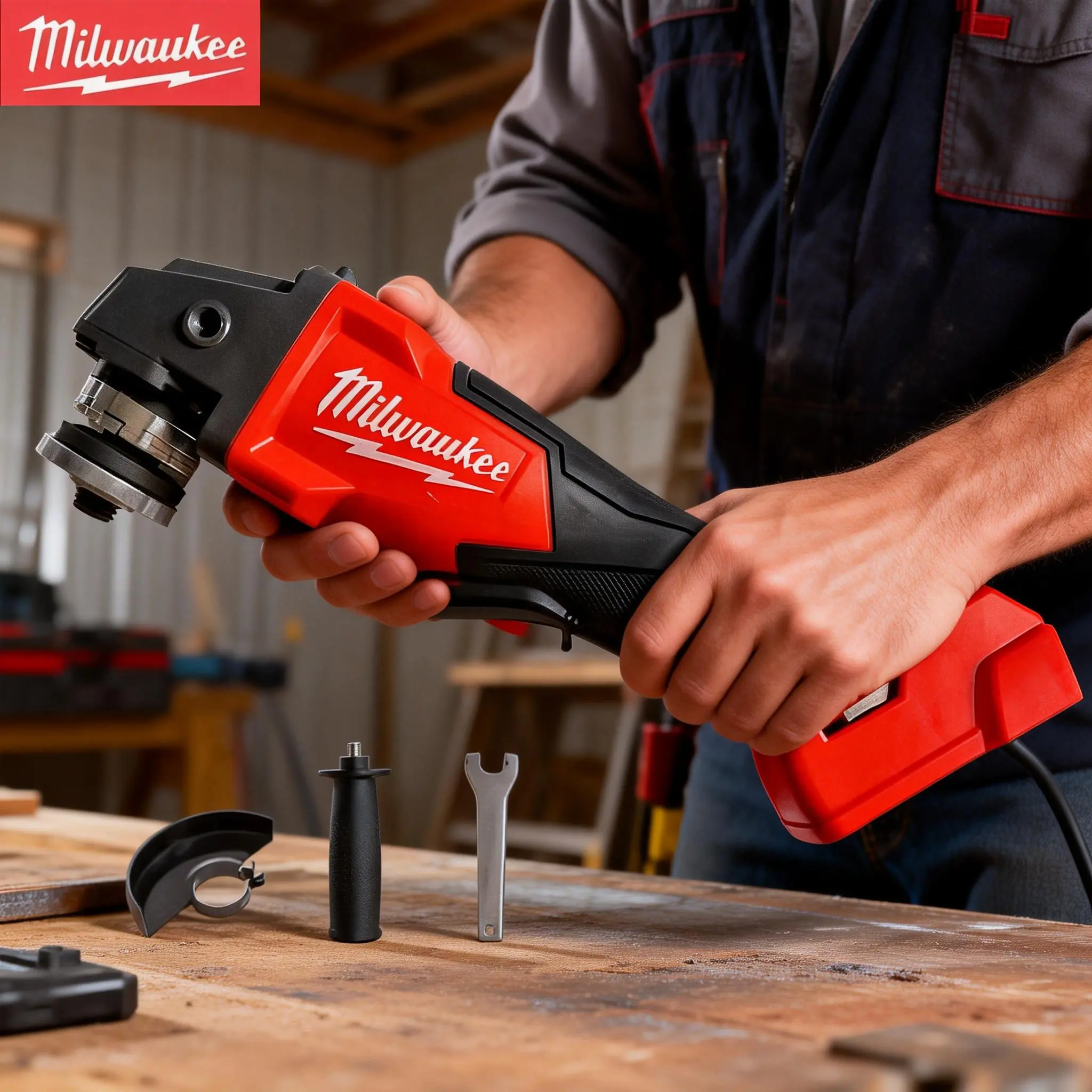 Milwaukee M18 125MM Cordless Angle Grinder with Braking Variable Speed Cutting Polishing,Suitable for all kinds of architectural cutting, woodworking or DIY projects compact impact wrench professional power tool