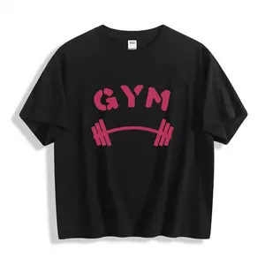 Womens Cotton Crop Top Short Sleeve Graphic Tee Gym Letter Print Workout Shirt Soft Breathable Summer Casual Streetwear Top For Fitness Lovers