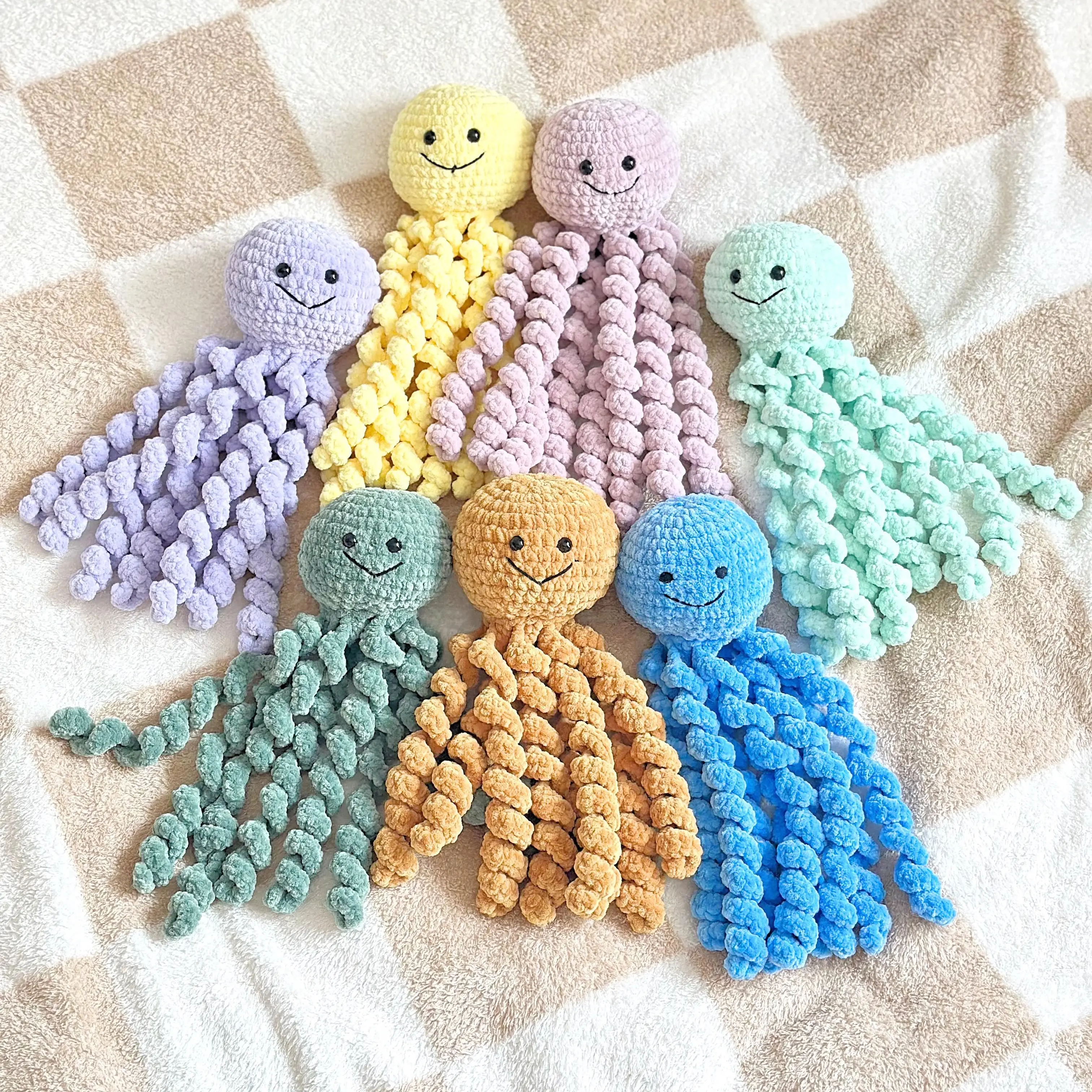Crochet Octopus Plushie, Handmade Soft Stuffed Animal, Baby Shower & Newborn Gift