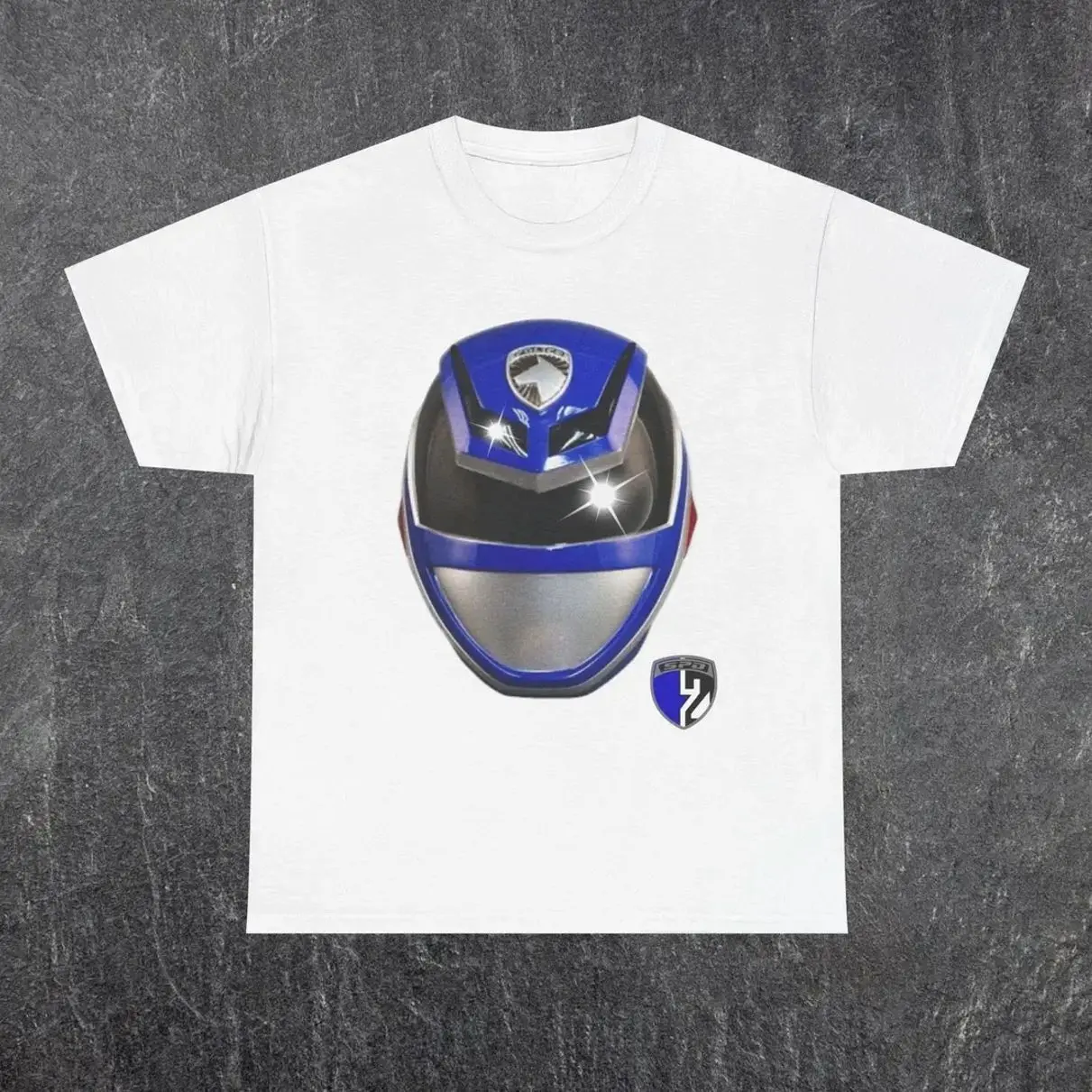 Power Ranger SPD Blue Ranger Retro Cotton Oversized T-Shirt - Vintage Graphic for Men L