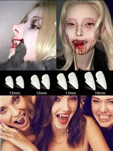 Halloween Vampire Teeth, Makeup Party Prank Props, Resin Fangs, Realistic Halloween Fake Teeth, Trendy Individual Jewelry, Accessory, Party Accessories, Party Supplies