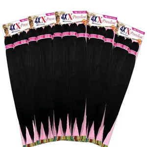 Sensationnel X-Pression African Collection Synthetic Hair Extensions, Smooth Yaki Braid, Heat Resistant, 4X 52 inches