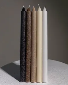 Timber Taper Candles Set - 12" Beeswax Enhanced Dinner Candles (Set of 2)
