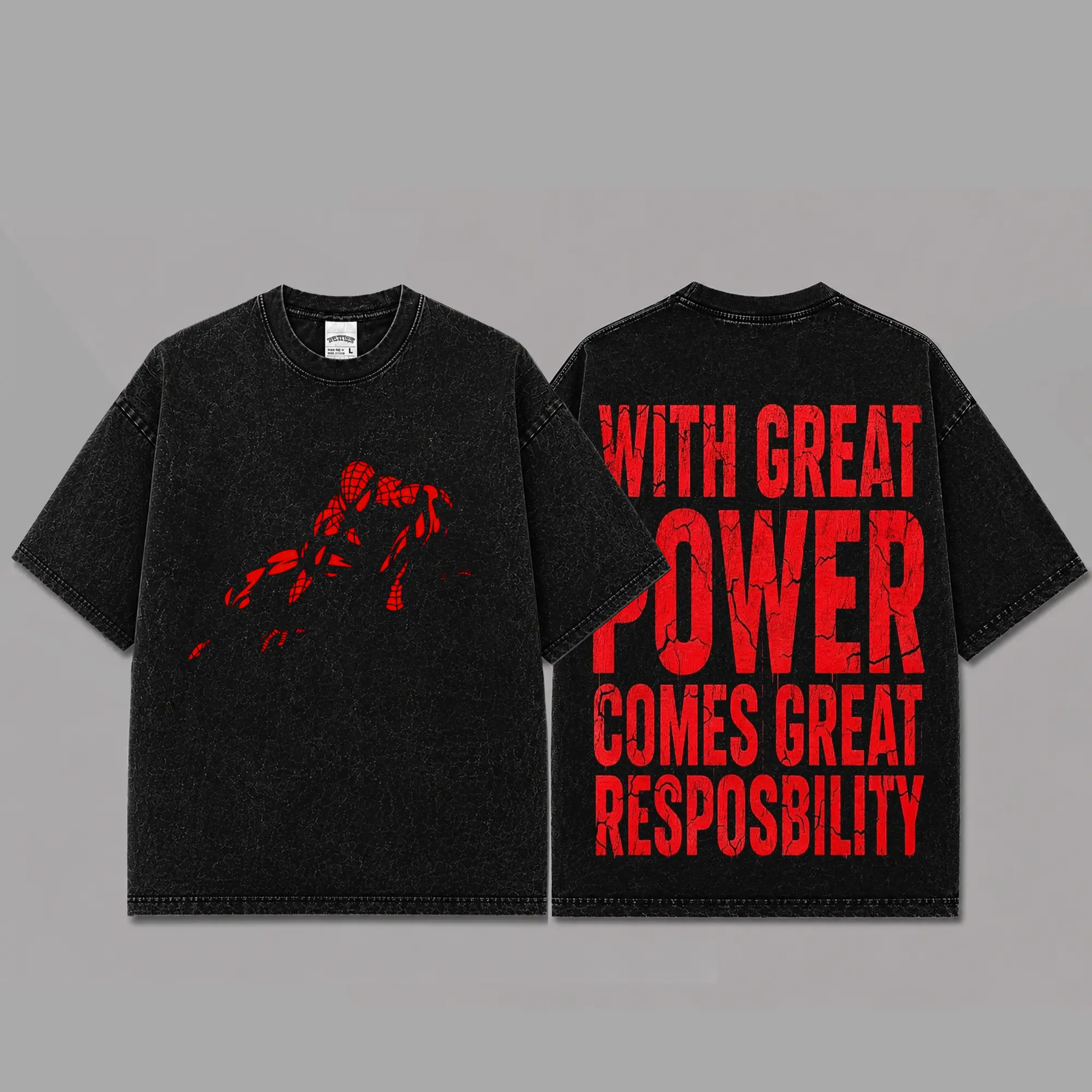 Ver 9 Spidey Inspired Oversized Black Graphic T-Shirt, Vintage Movie Actor Fan Tee, The Peter Shirt, Y2K Comic Style Streetwear Top, Black Cotton Unisex Tee, Retro Superhero Inspired Shirt, Gift for Movie Fans
