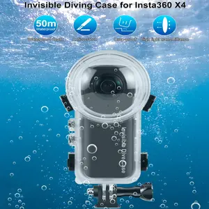 for Insta360 X5/X4/X3 Waterproof Case, PC Material, Ideal for Water Sports, Swimming and Beach party, Lightweight Compact Design | Easy to Carry | Underwater Photography Gear | Underwater Photography Snorkeling Vlogging Accessory | Lightweight and Creativ