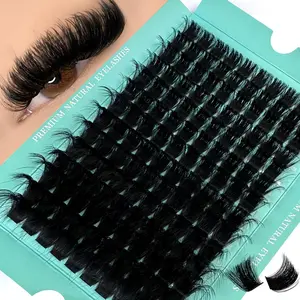 Mixed-Length Individual Synthetic Lightweight False Eyelashes, 1 Box Natural Look Natural Appearance Eyelash Extensions, Self-Grafting Curled D Curl Finish Eyelashes, DIY Volume Eye Makeup Enhancement False Eyelashes, Cosmetics