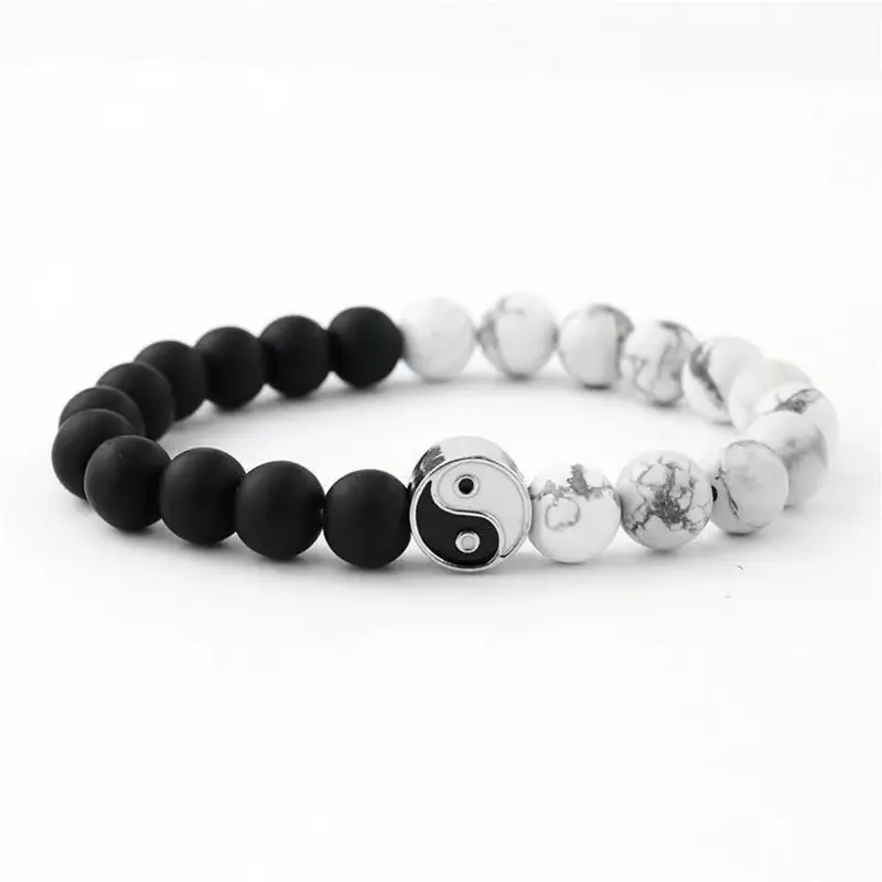Taoist True Way 8-Trigrams Yin-Yang Jadeite Bracelet, Jade Accessory for Disaster Protection, Evil Warding, Yin-Yang Balance via Gentle Magnetic Field, Pre-Blessed & Set Aside for 7+ Days (Fengshui Home Decor Ornament)