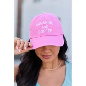 Pink Sunshine And Coffee Baseball Hat