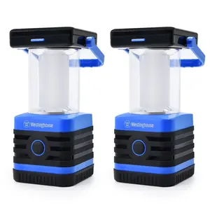 Westinghouse 1000 Lumen Solar Rechargeable LED Lantern with 5 Light Modes USB Charging & Power Bank IPX4 Waterproof Handheld Flashlight for Camping Hiking Emergency Use summergarden