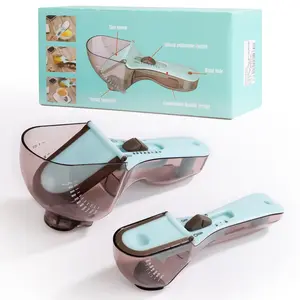 Adjustable Measuring Spoon Set, Small & Large Spoons Combined, Magnetic Bottom, Multifunctional Kitchen Cup, Precise Measurement