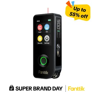 【FathersDayGift】Fanttik A11 Ultra 3-in-1 Laser Measuring Tool - 197Ft Rechargeable Range Finder with IPS Touch Screen, Side LCD, Wheel Roller, 3-Axis Self Levelling Laser Leveler Tool, User-Friendly Interface, Portable for Home DIY, Portable Laser Level