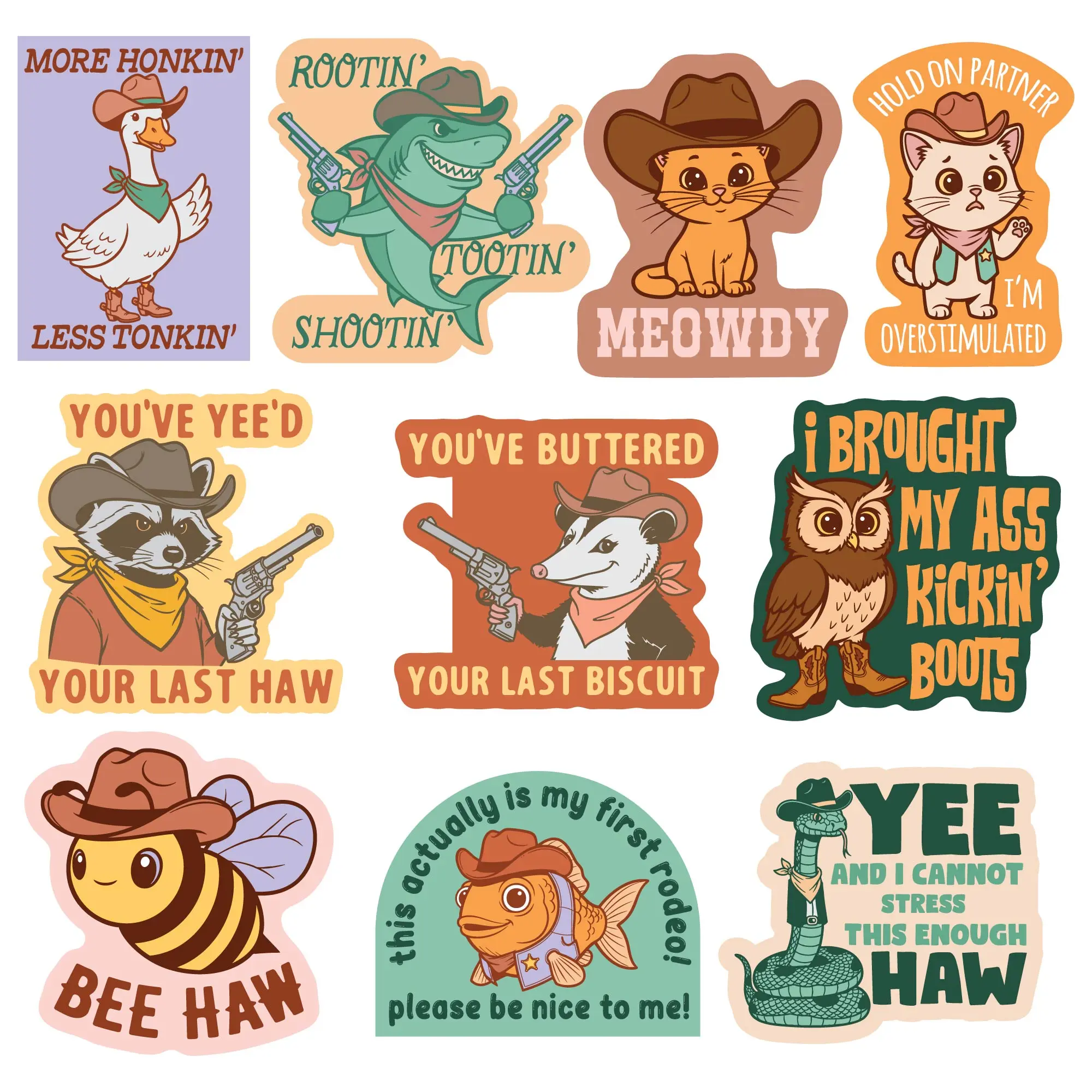 Cowboy Animals Sticker Extra Large Stickers for Adults Funny Adhesives with Memes Funny Stickers with Colorful Graphic Decals Funny Animal Multi Cowboy Animals Sticker Extra Large Stickers for Adults Funny Adhesives with Memes Funny Stickers with Colorful Graphic Decals Funny Animal Multi