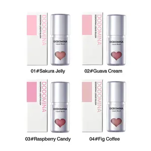 DODOMINA Water Velvet Liquid Blush – Liquid-to-Powder Natural Flush Multi-Use Makeup for Cheeks Eyes Lips, Silky-Smooth Blendable Blush for Women  Set Glitter Waterproof Pearlescent shipping free Pink matte lips girly items Primer Long-Lasting red